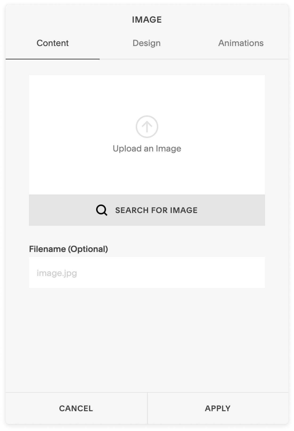 Old Image Block — settings view 1