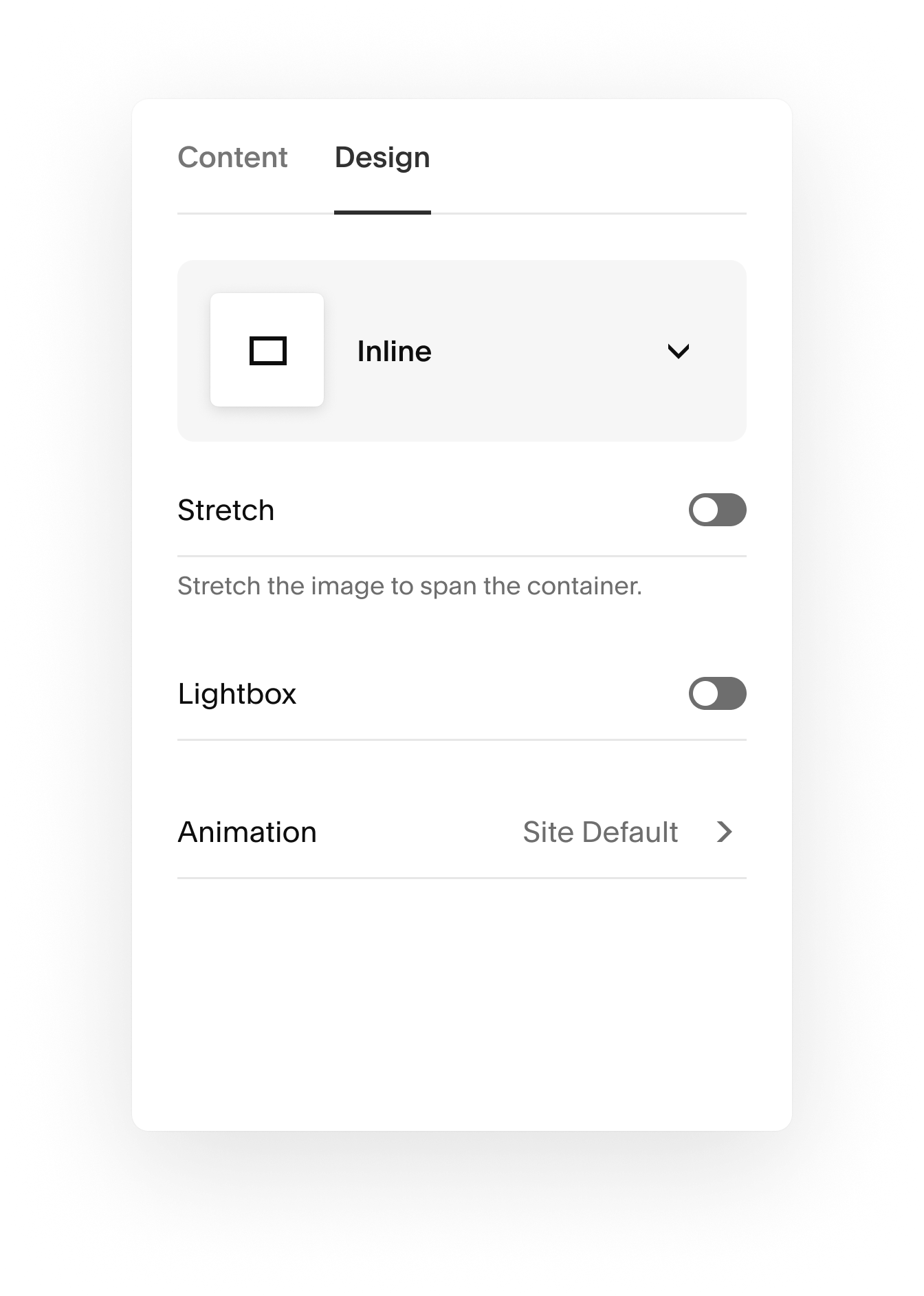 New Image Block — inline editing