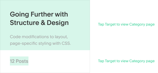 Category target area spec defining the full clickable region for each row