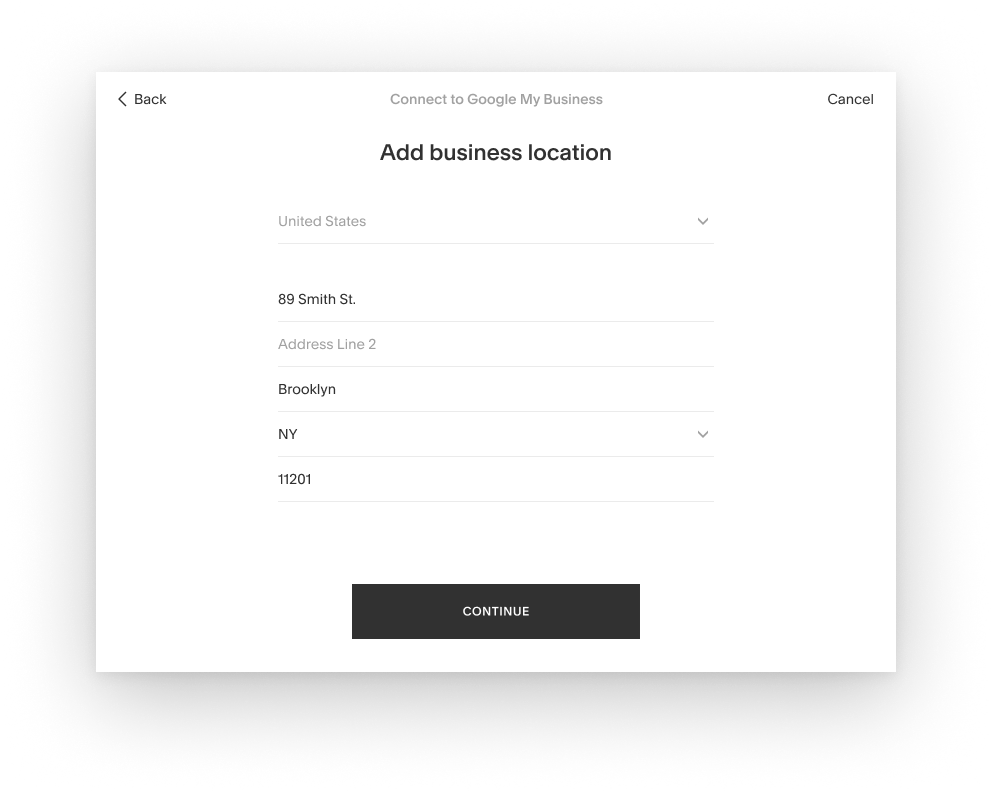 Disconnected integration state prompting the user to reconnect Google My Business