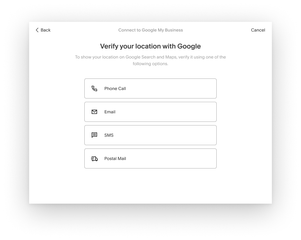 Import in-progress state while business data syncs from Google My Business