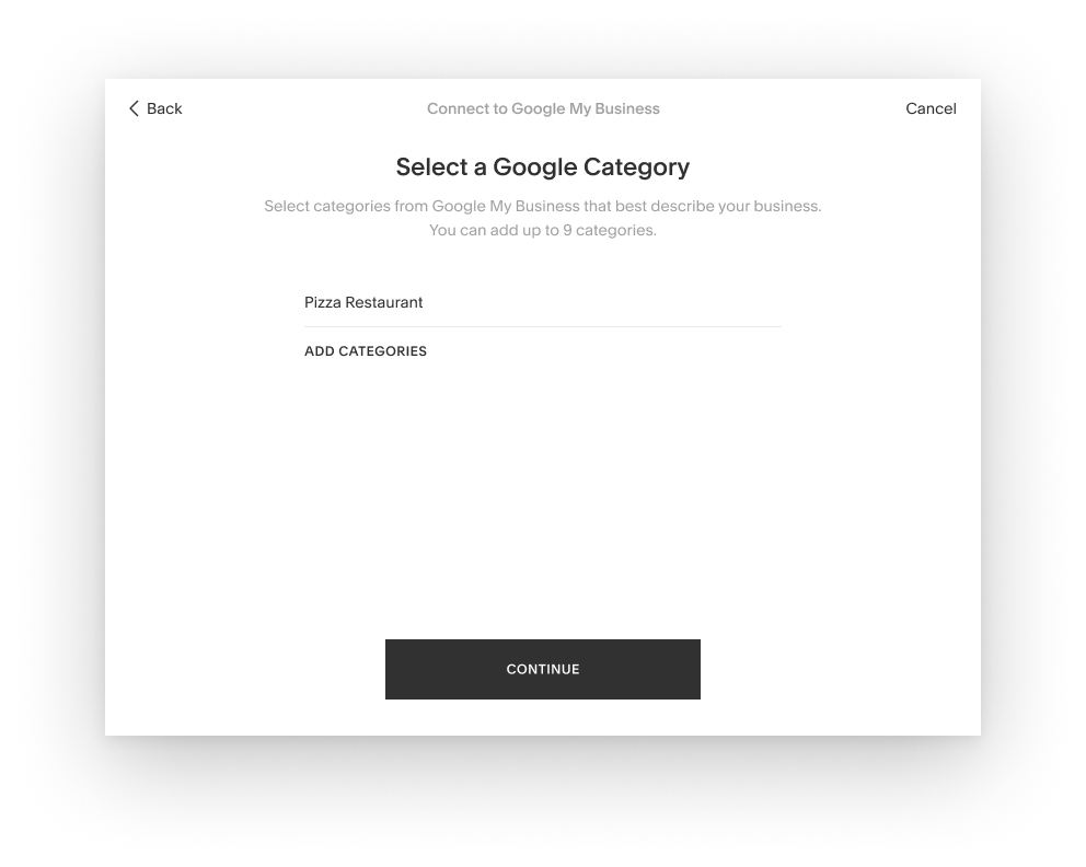 Empty integration state before any Google location has been connected