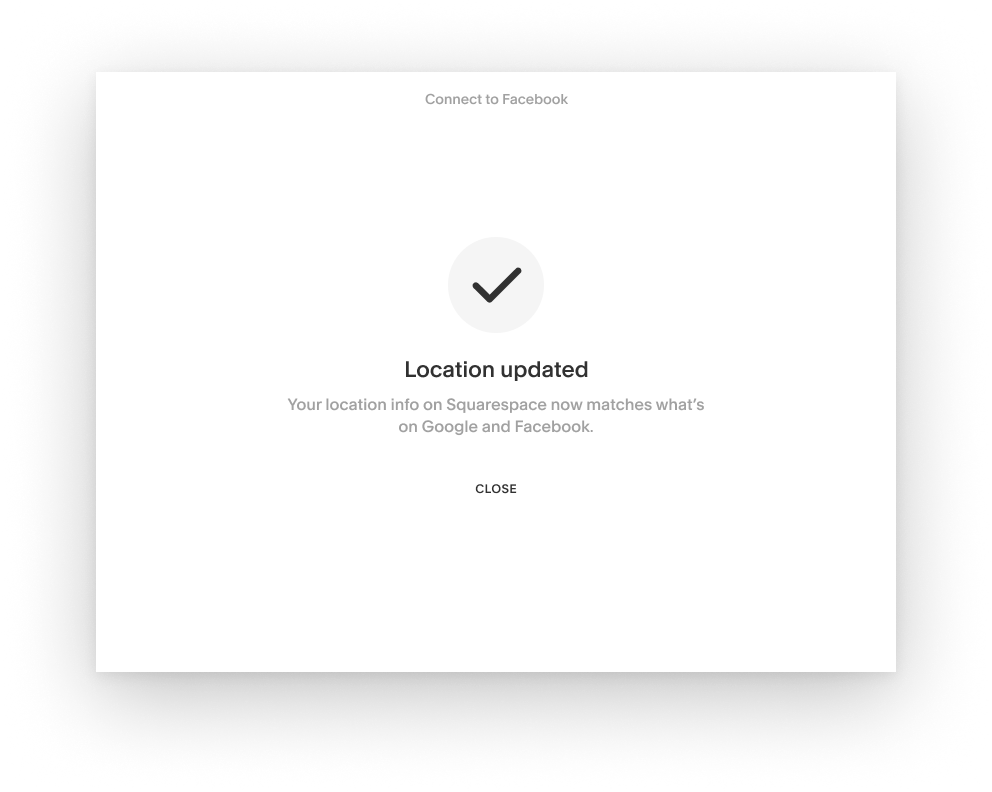 Page creation success state confirming a new Google My Business listing was created