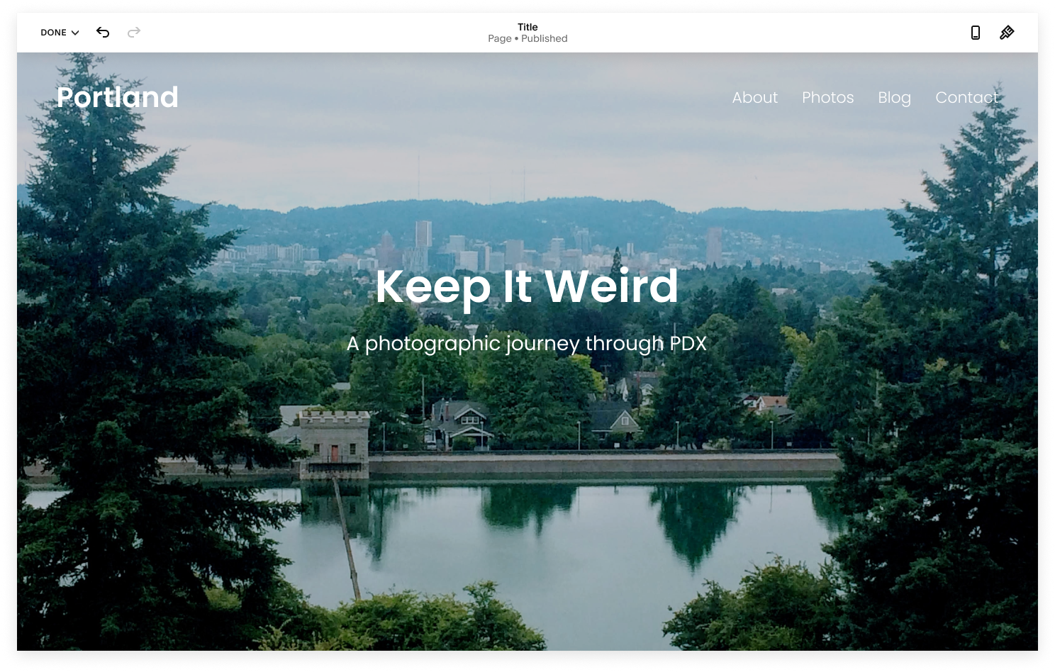Final placement of the undo and redo buttons in the Squarespace editor toolbar