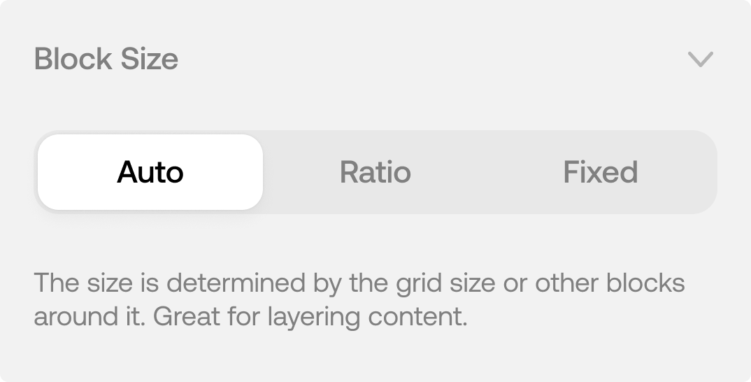 Block size setting